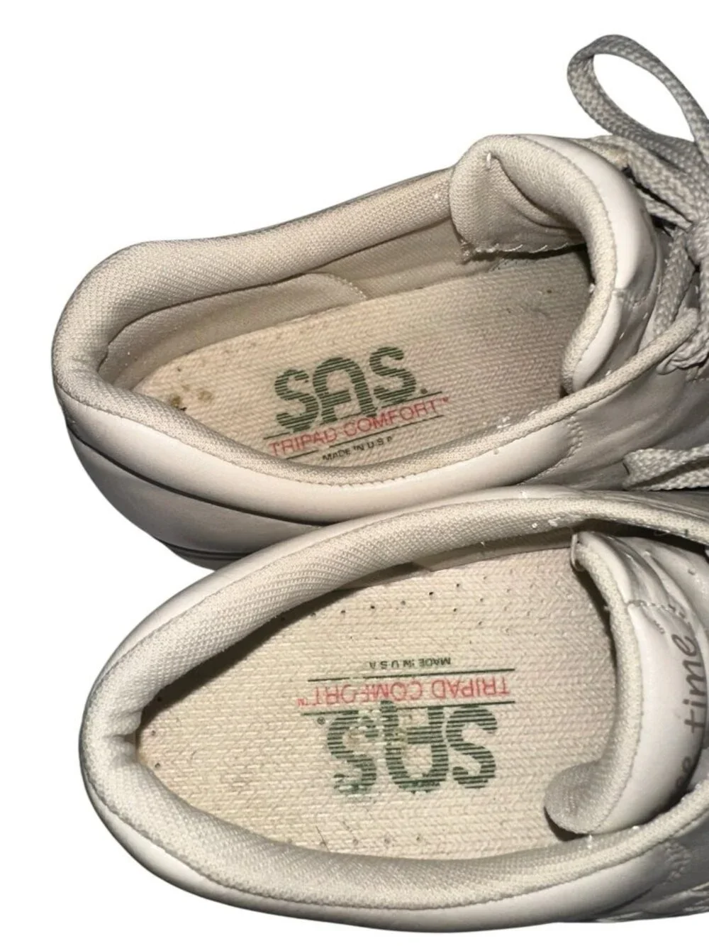 SAS Shoes Women's 8.5 S Free Time Leather Lace Up Walking Sneakers Bone Beige